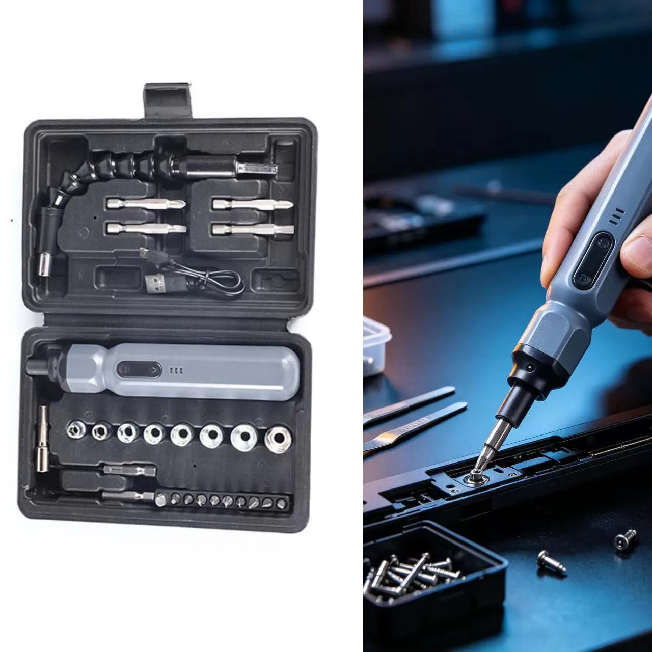 Rechargeable Electric Screwdriver Set 3.6V Cordless Power Drill With Flexible Shaft For For Impact Driver Home Repair Tools Kit