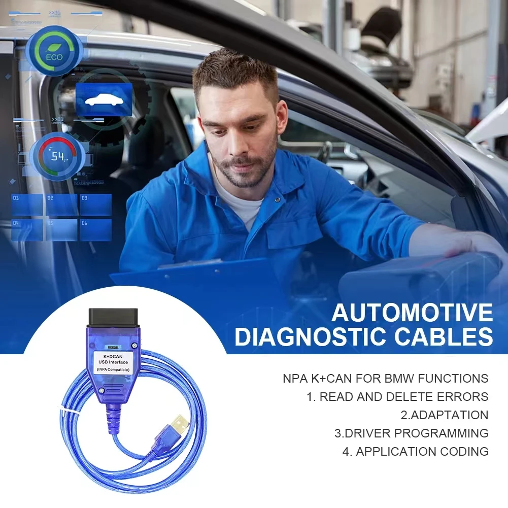 Inpa K+CAN K+DCAN USB Interface FT232RL Chip BMW Diagnostic Line Blue With Switch