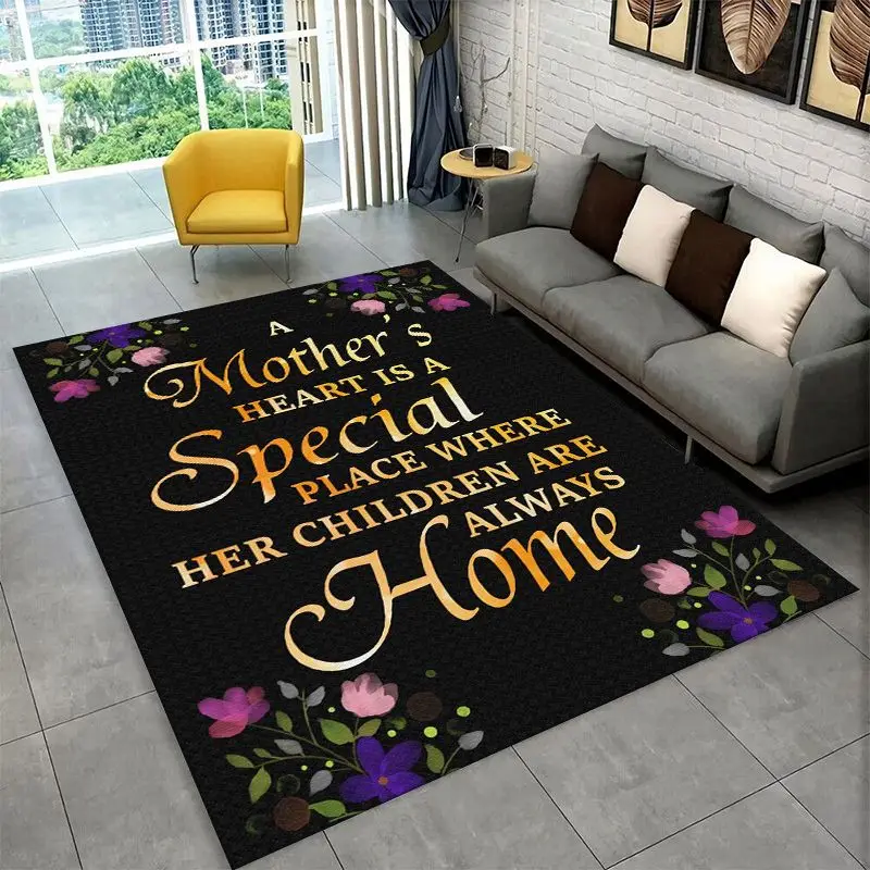 Gift Thanks To My Mom Mother Letter Present Large Area Rug Non-slip Carpet for Bedroom Living Room Sofa Home Decor Floor Mat - view 5