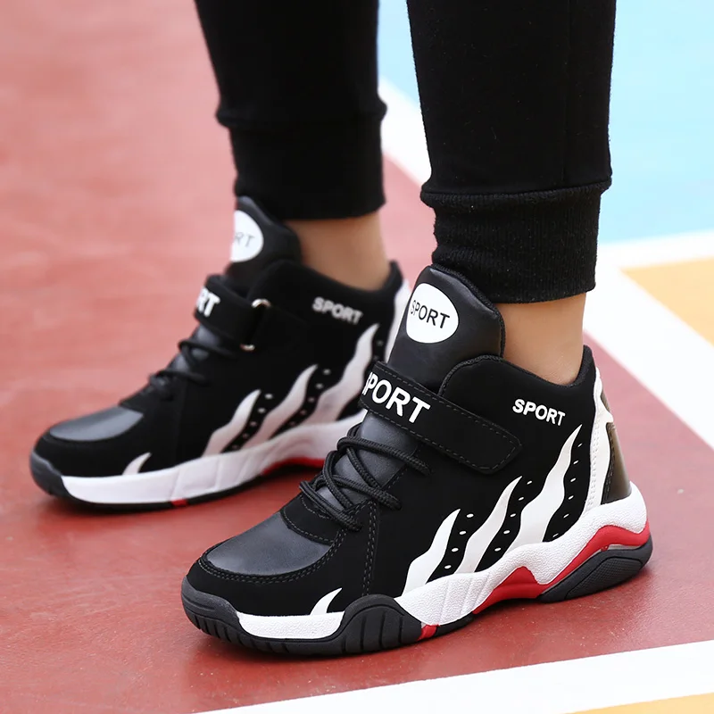 Children Shoes Boys Sneakers Rubber Sole Athletic Sports Tennis Shoes Kid Sport High Top Basketball Shoes for Boy Fashion ﻿