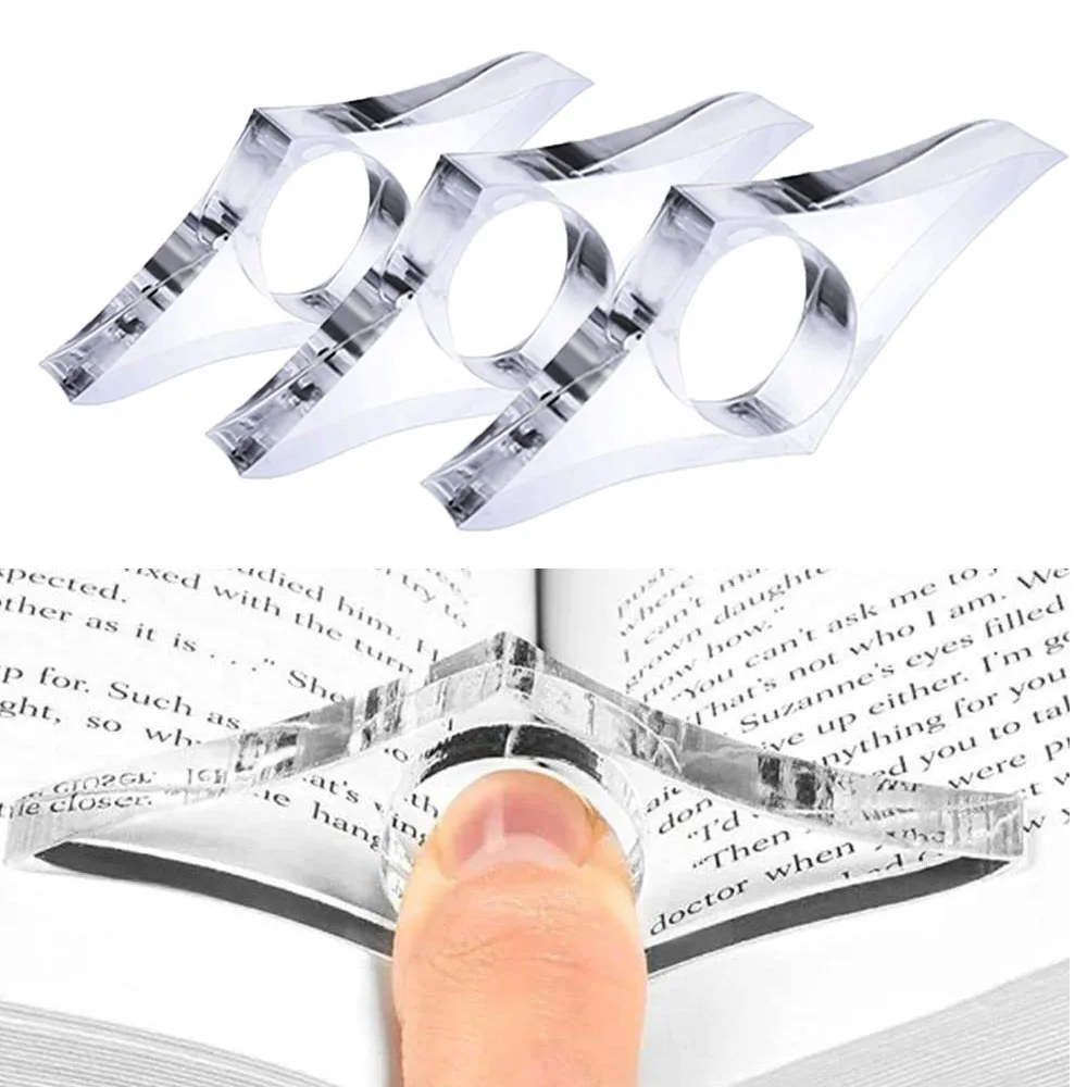 Acrylic Thumb Book Spreader Transparent Book Page Holder For Reading Convenient Reading Helper Book Page Support Accessories