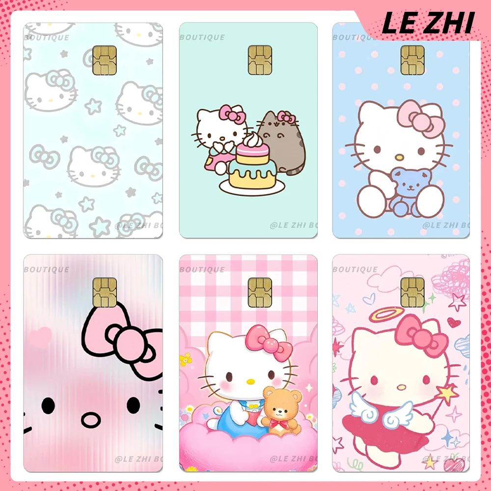 

Japanese Cartoon Anime Sanrio Hello Kitty Waterproof Small Chip Film Sticker Credit Debit Card Bank Bus Access Card Sticker Gift