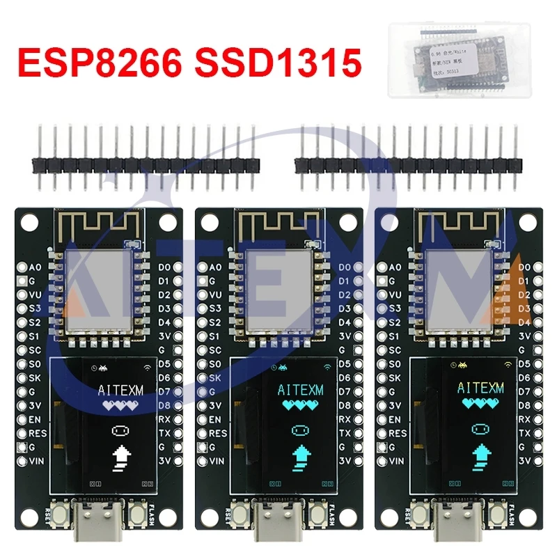 ESP8266 Development Board SSD1315 0.96 inch OLED Display CH340G ESP-12F WiFi Module TYPE-C USB YANXD