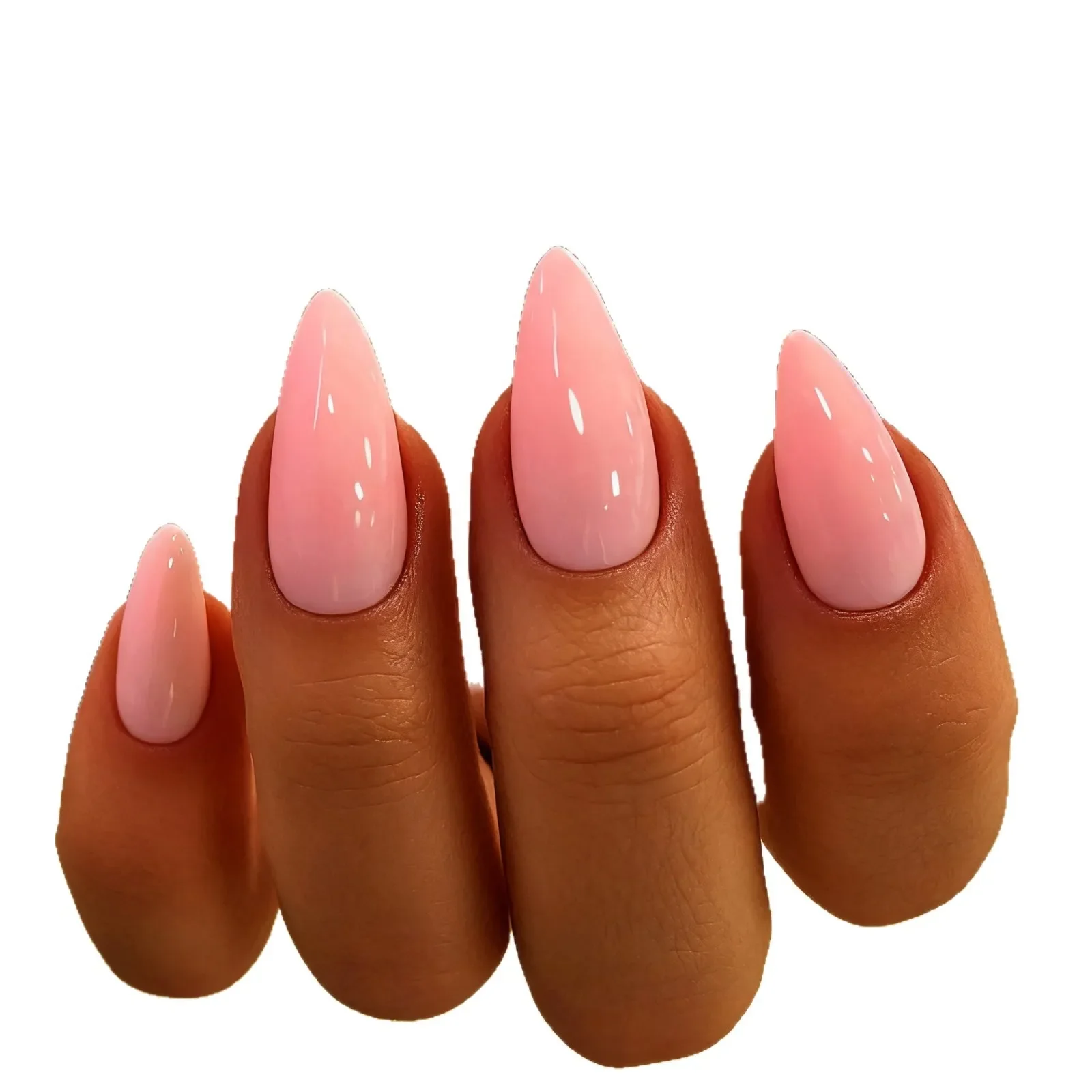 

2026 New Minimalist Nail Art - Light Pink False Nails, Fresh and Simple Long Almond Nails for Wearing