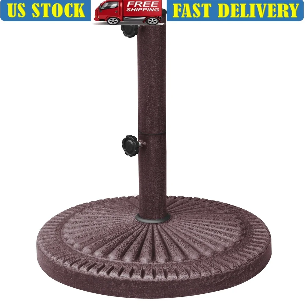 

Heavy Duty 66lb Weather Resistant Umbrella Base Bronze Resin Finish Market Free Standing Umbrellas Durable Secure Anchor