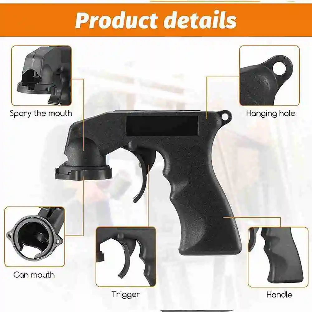 Car Spray Adaptor Paint Care Aerosol Spray Gun Handle With Full Grip Trigger Locking Collar Maintenance Repair Tool Accessories