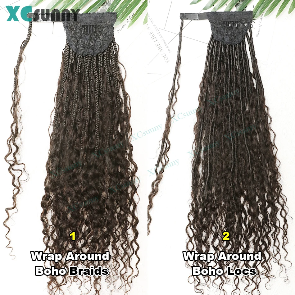 Wrap Around Ponytail Braided Extensions Human hair Wrap Around Ponytail Human Hair Boho Braids Boho Locs For Women