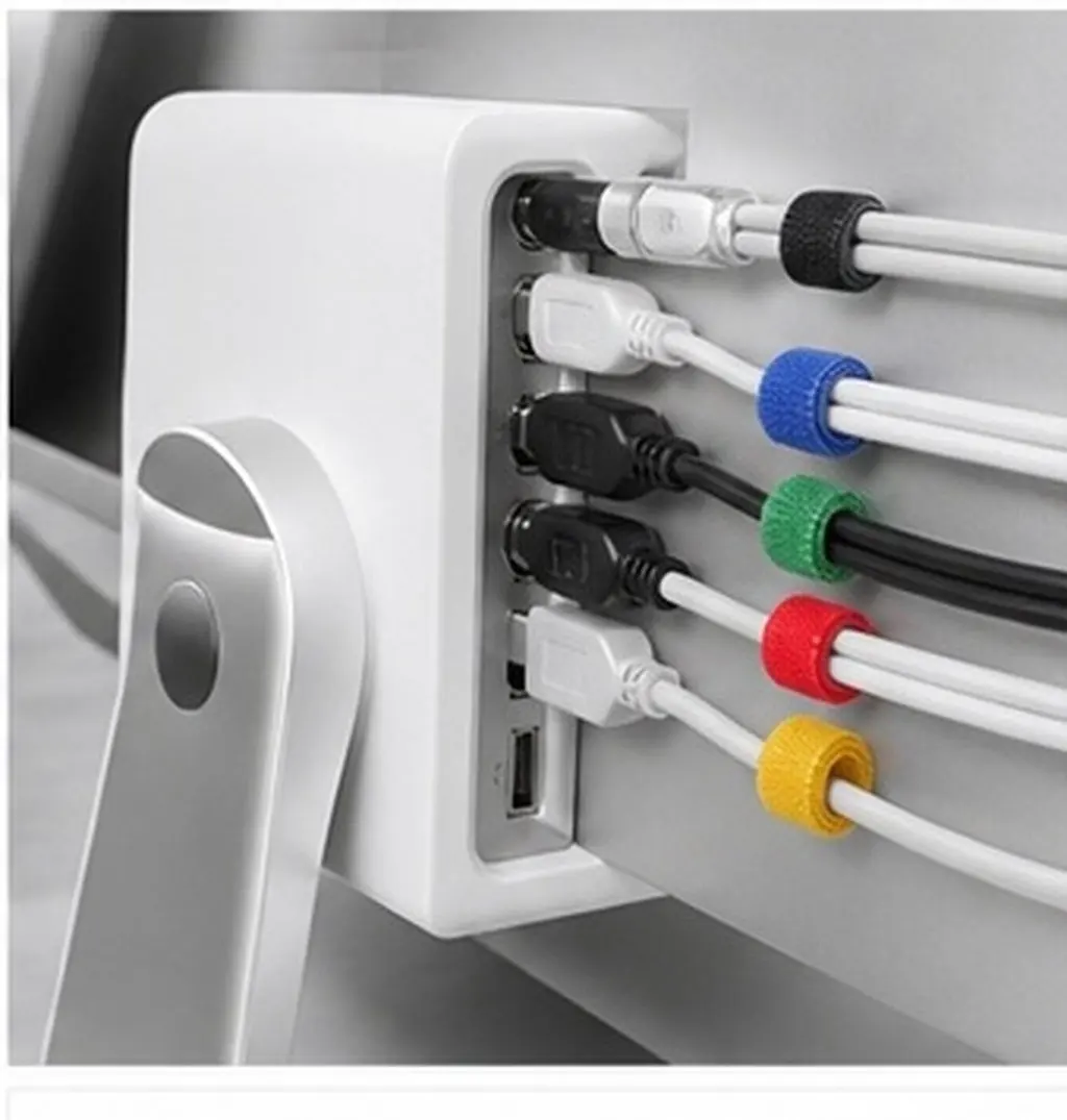 6 Rolls Fastening Cable Ties Reusable Hook and Loop Straps for Wire Cord Organizer Cable Management Tidy Solution