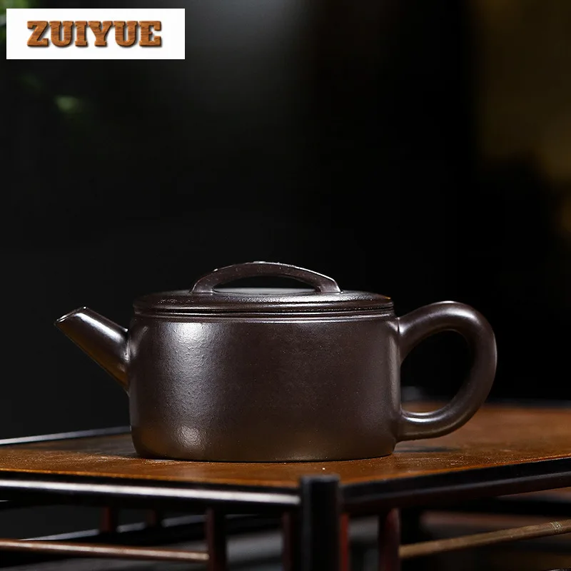 

170ml High-end Yixing Purple Clay Teapots Handmade Large Caliber Pot Raw Ore Dahongpao Reducing Roasting Mud Kettle Zisha Teaset