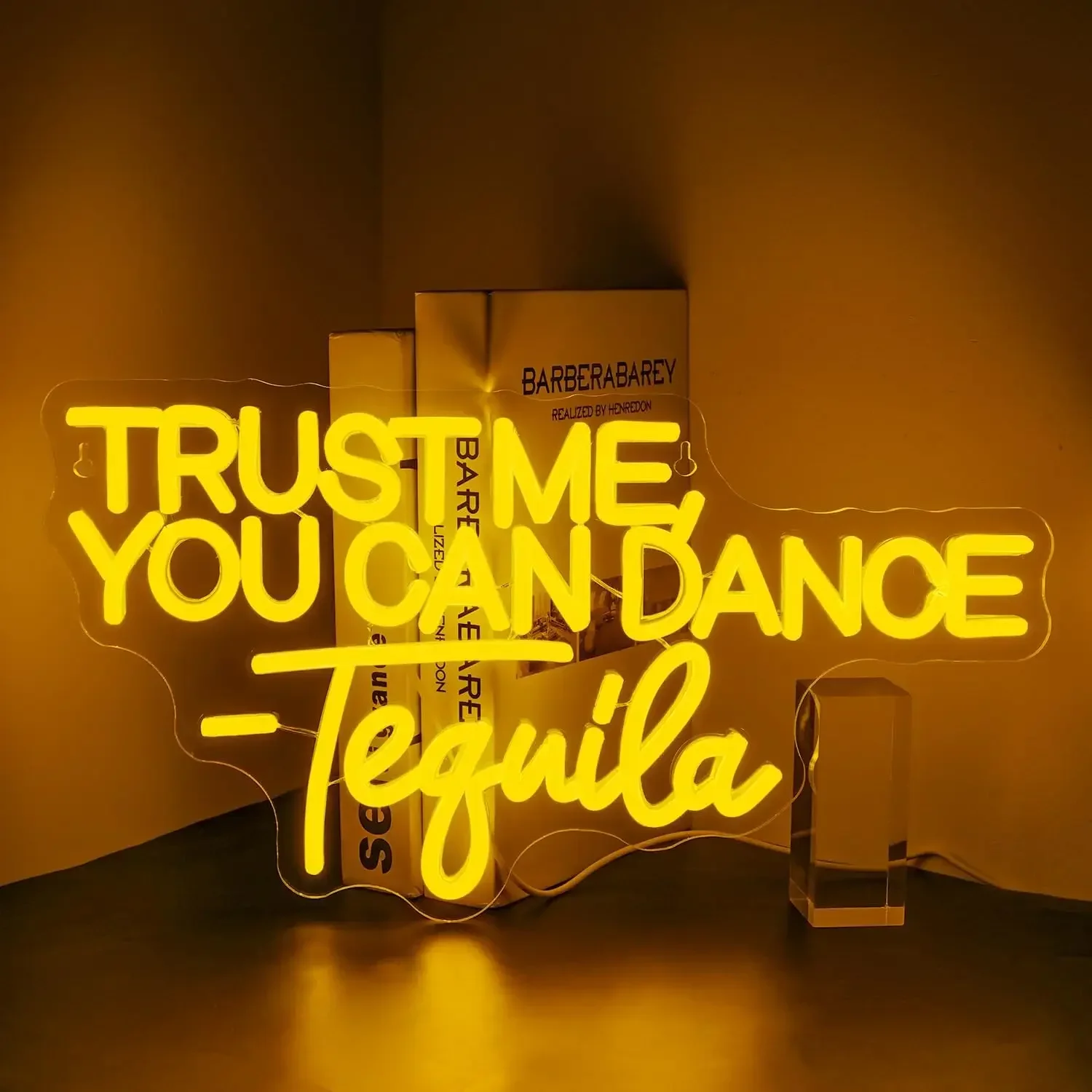 Trust Me You Can Dance Tequila Neon Sign Funny Quote LED Wall Art USB Powered  Light Decor Bar Party Lover Novelty Gift Decor