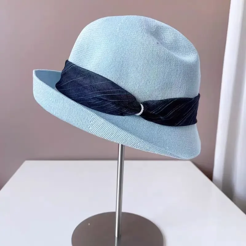 New Japanese Linen Knitted Fisherman Hat Women Spring Summer Outing UV Protection Sunscreen Gift Sun Hat