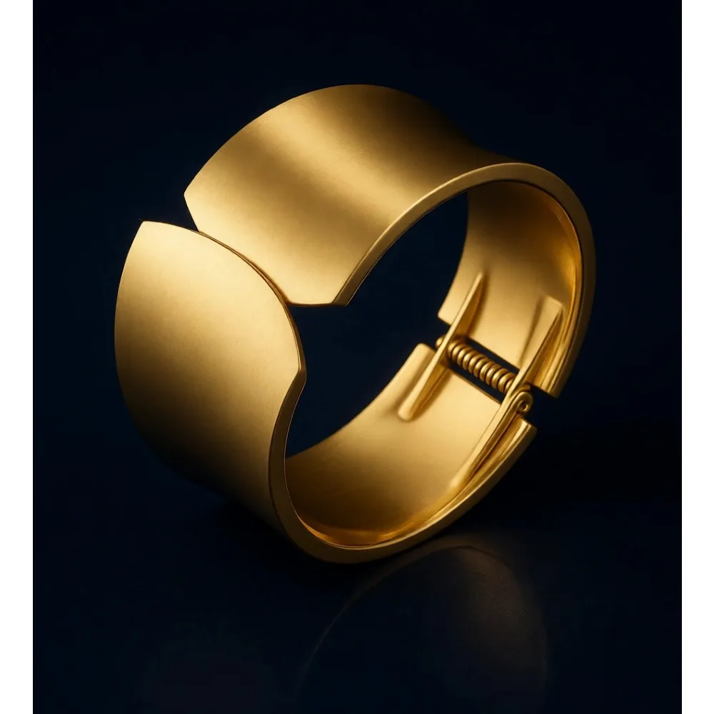 

Минималистичный массивный браслет-манжета из матового золота для женщин, винтажный широкий геометрический браслет-бэнгл.