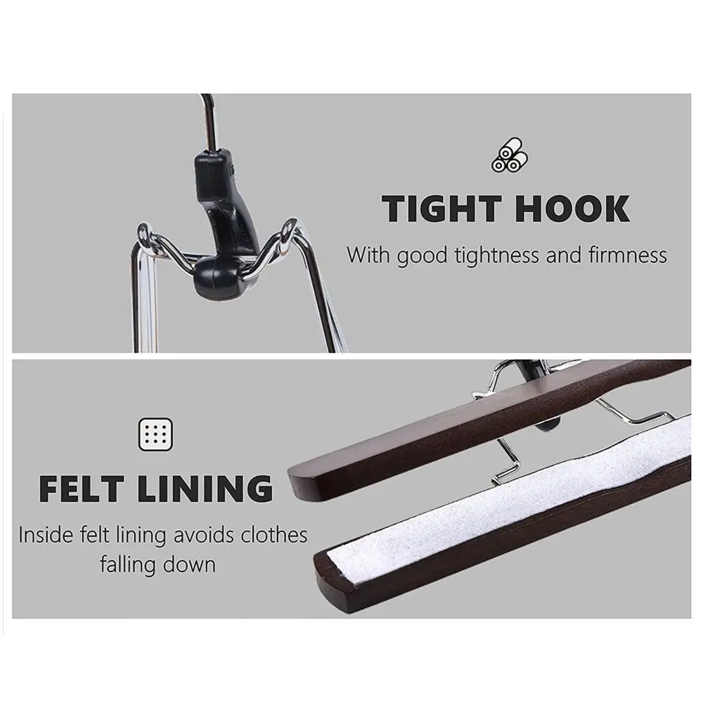 New 1PC Clothes Hanger Woodiness Retro Color Horse-face Skirt Rack Non-slip Storage Hanfu Pants Hook