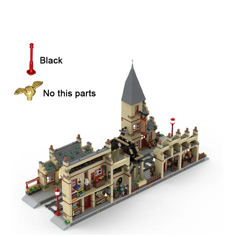 Bricklink MOC Magic Movie City Hogsmeaded Station Massive Extension Compatible 76423 Sets Building Blocks Toys Christmas Gift