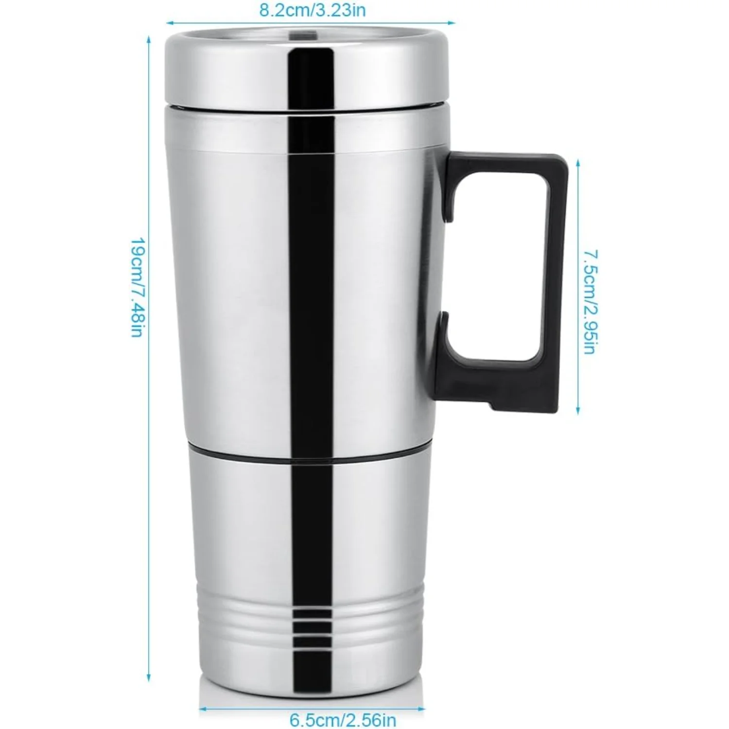 자동차 난방 컵, 12V/24V 300ml 자동차 커피 차 물 머그잔 히터 스테인레스 스틸 여행 병, 컵