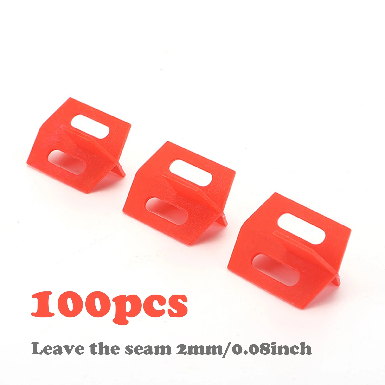 100pcs Plastic Tile Spacer 2mm Reusable T-shape Slotted Cross Ceramic Wall Tiling Flooring Laying Leveling System Locator