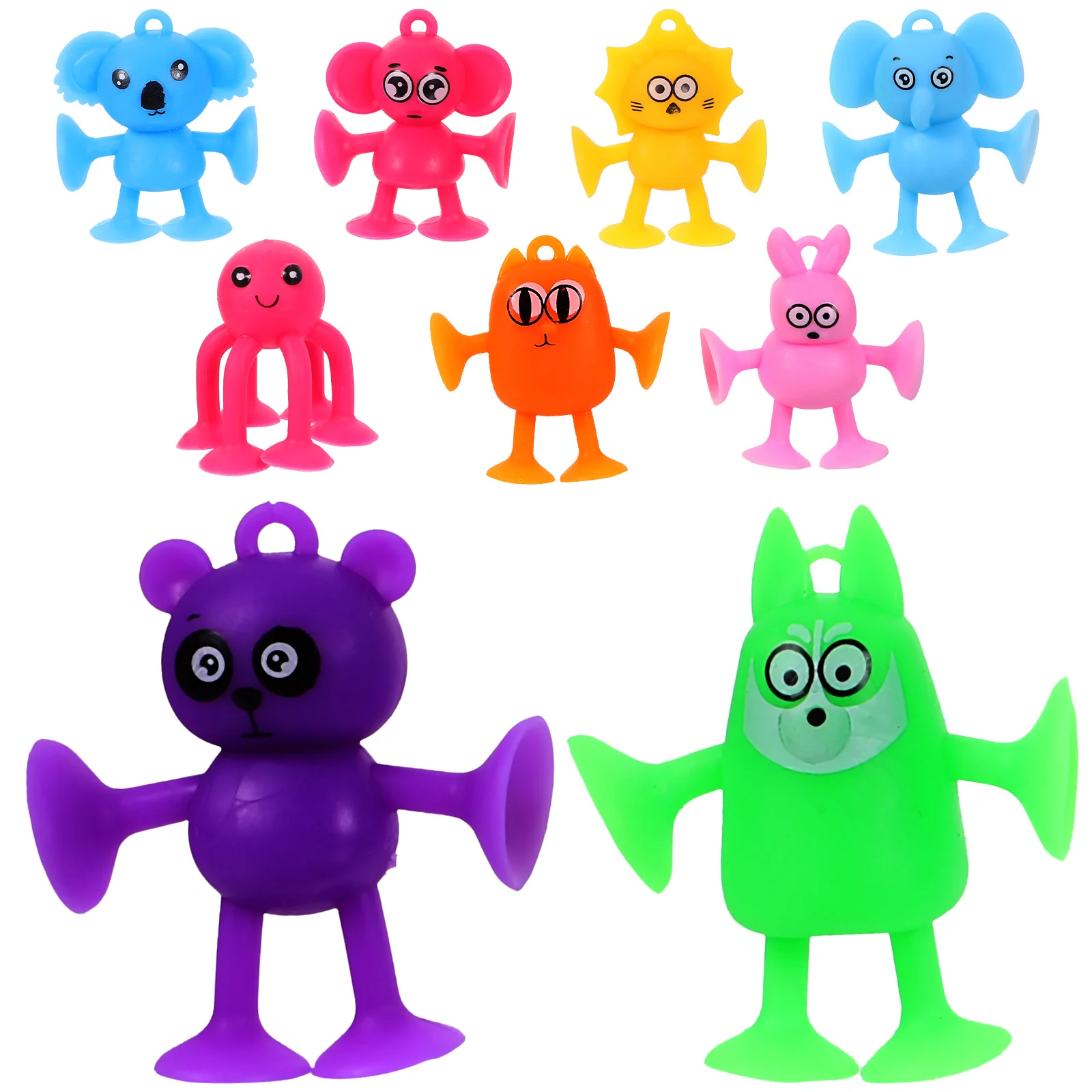 9 Pcs Cognitive Toy Education Cartoon Animal Suction Toys Cup Game Cognition