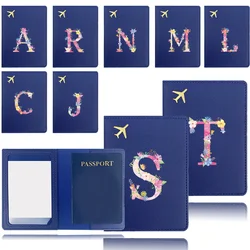 Fashion Pu Passport Case Airplane Travel Passport Cover Credit Card Organizer Business Passport Clip Cover Pink Letter Pattern