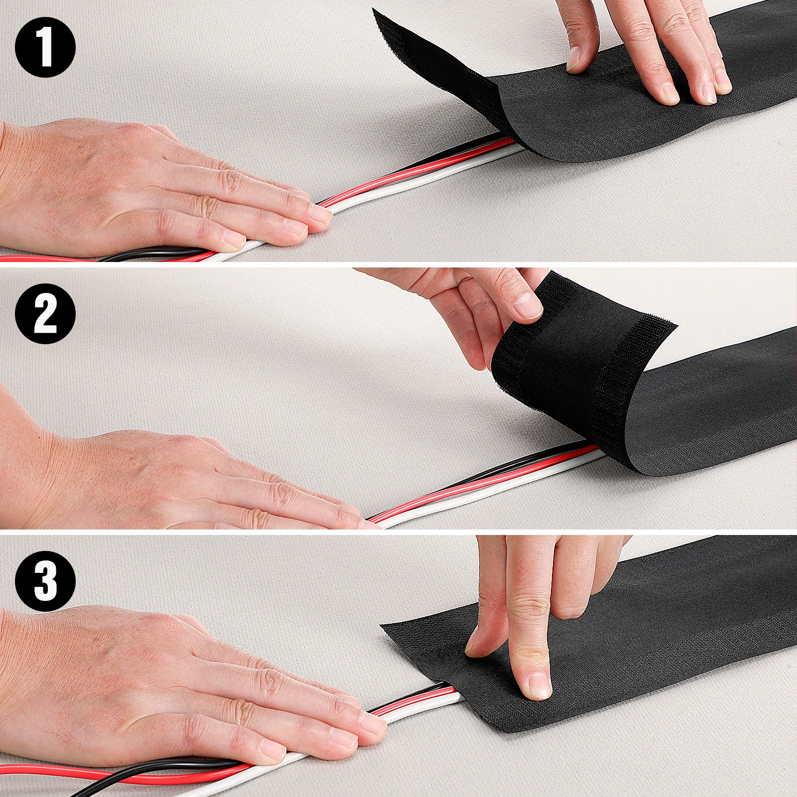 3 Meter Carpet Cable Cover Hook Loop Tape For Wires Floor Protector Straps Rug Area Electric Wire Duct Cord Strip Nylon