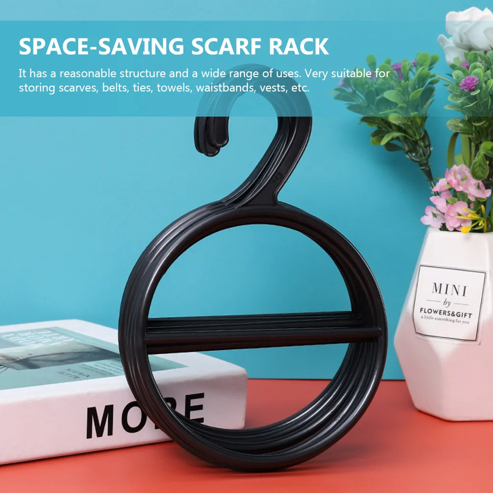 

10pcs Black Scarf Holder Tie Rack Belt Hanger Storage Organizer Space Saving Closet Multifunctional Scarf Display Stand