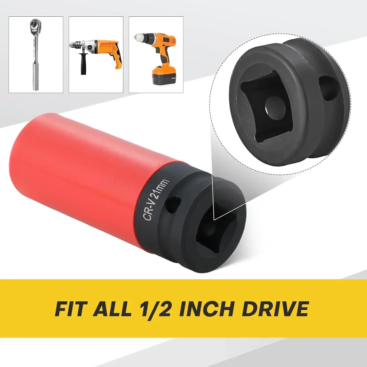 3/5pcs Impact Socket 15/17/19/21/22mm Hole Colorful Tire Protection Repair Disassembly Tool for Deep Impact Nut Driver Hand Tool