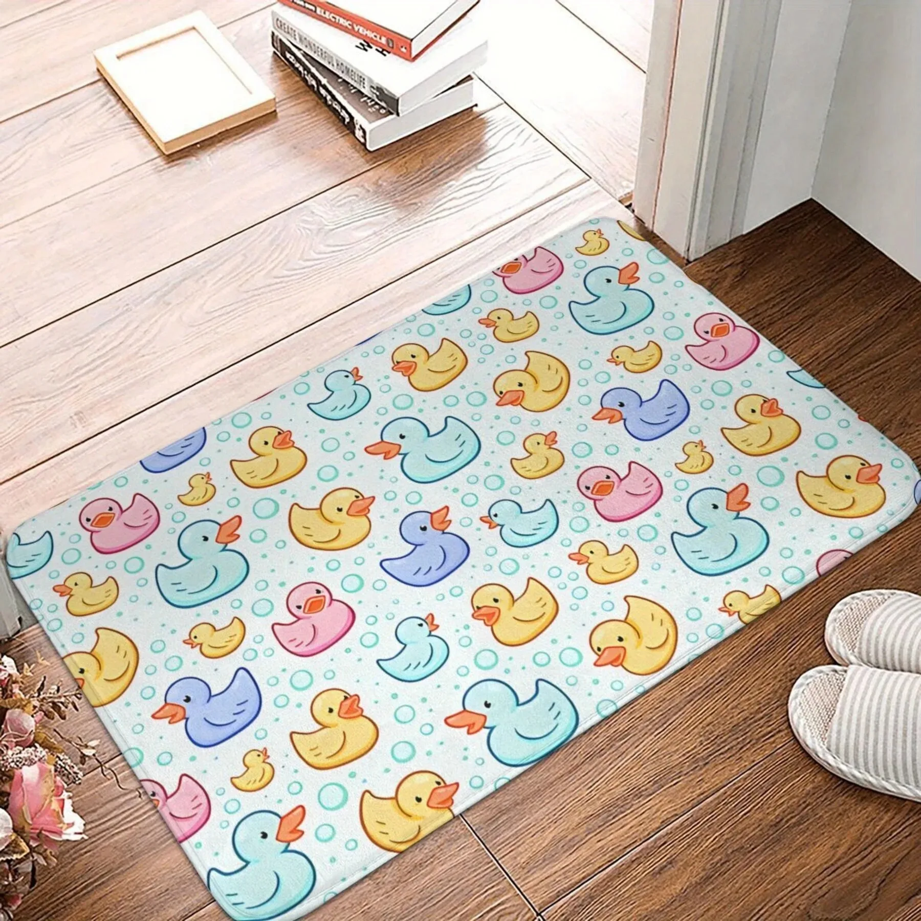 

1PC Cartoon Ducks pattern Door Mats Kitchen Rugs Non-Slip Pop design Bathroom Rugs Bath Mat Carpet for Home Sink Laundry Decor