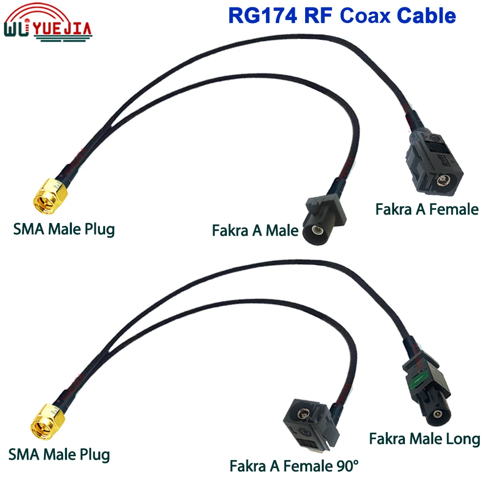 

1 to 2 RG-174 Cable SMA Male to Double Fakra A Male Plug Female Jack RF Coaxial Cable 4G WIFI Antenna Extension Jumper Pigtail