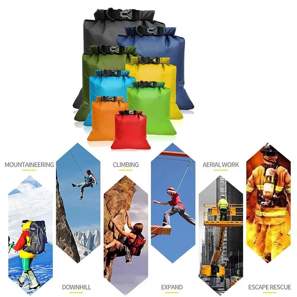 8pcs/set Waterproof Waterproof Dry Bag with Shoulder Straps Large-Capacity Swimming Storage Bags Lightweight Foldable
