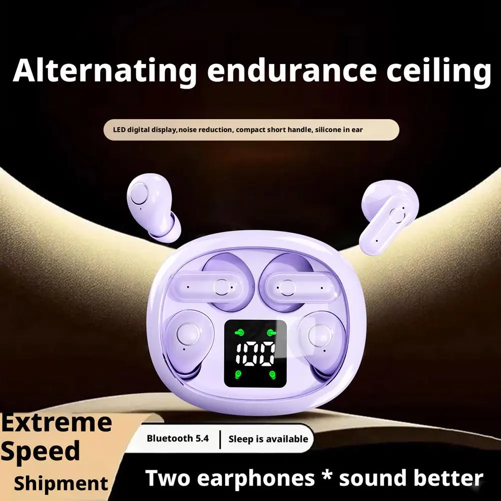 2 pares de auriculares inalámbricos TWS Bluetooth 5,4, cómodos auriculares ocultos, resistentes al agua, con reducción de ruido, deportivos