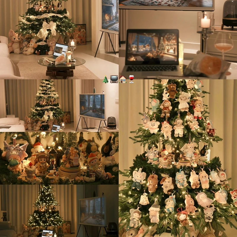 

Christmas tree household and commercial atmosphere artifact environmental decoration clock in layout