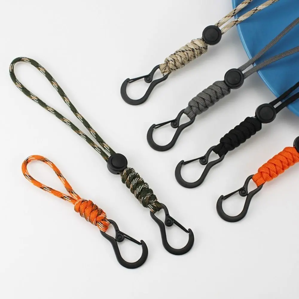 High Strength Paracord Lanyard Multifunctional Anti-lost Braided Woven Keychain Stable Wear-resistant Parachute Cord Carabiner