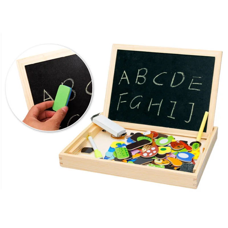 Children Multifunction Animal Puzzle Learning Education Toys for Kids Writing Magnetic Drawing Board Wooden / Paper Kid Gift TMZ