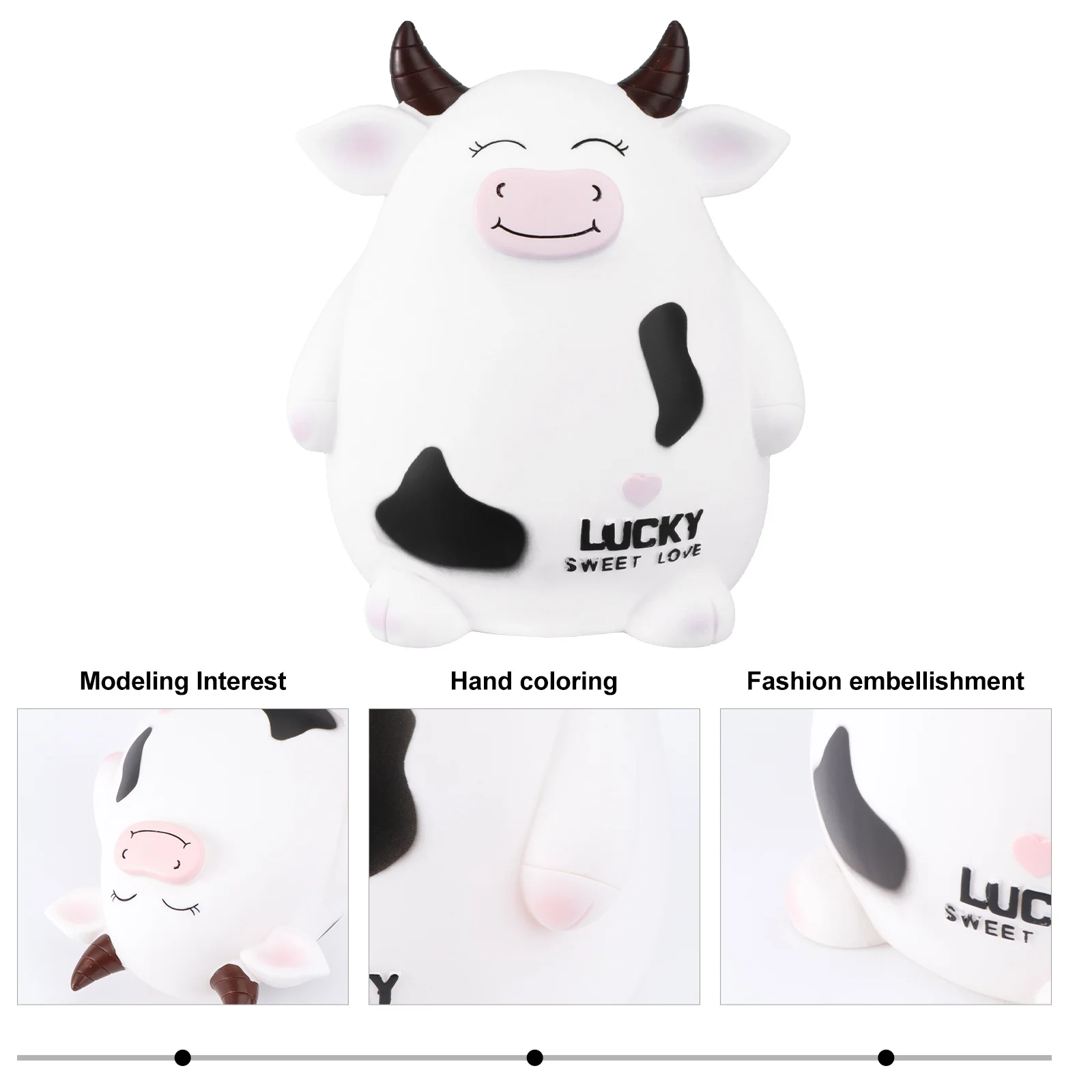 1Pcs Cow Saving Pot Lovely Creative Kids Money Bank Desktop Decoration Small Change Container Birthday Gift Small Saving Pot