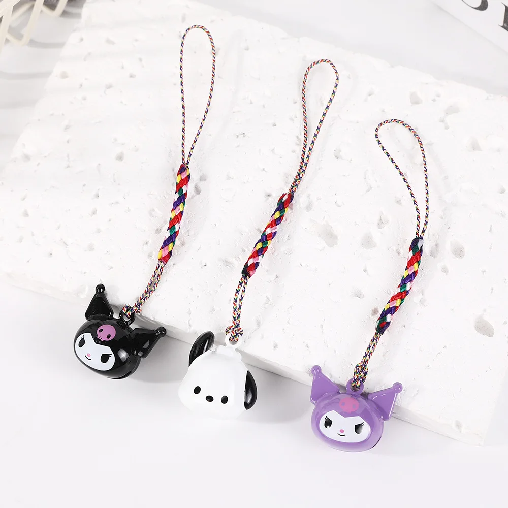 Cartoon Sanrio Pet Collar Bell Pendant Cute Kuromi Mobile Phone Case Keychain Copper Bell Pendant