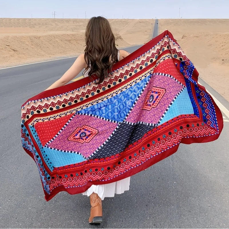 17 Styles 90x180cm Travel Beach Sunscreen Scarve Bikini Large Shawl Sarong Wrap Scarf Women Brazilian Swimsuit Bathing Cover-ups