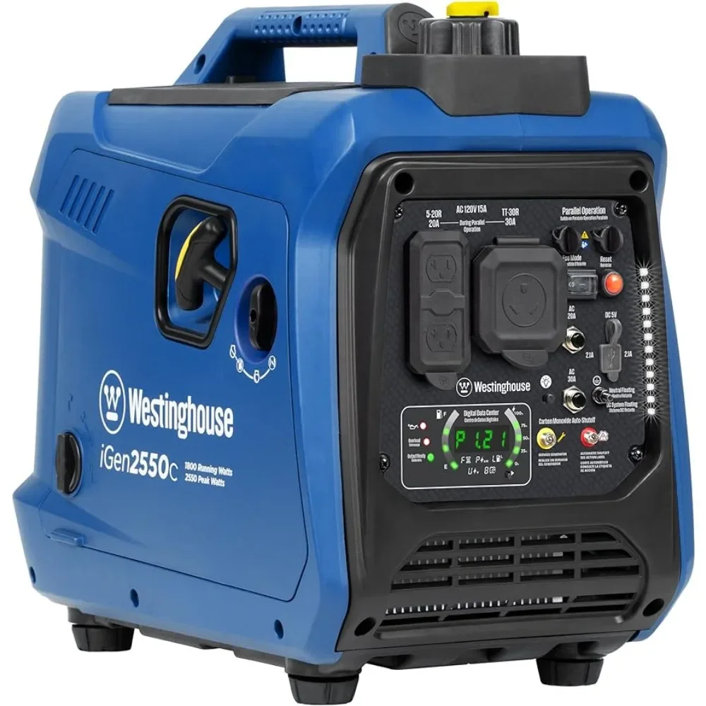 2550 Peak Watt Super Quiet & Lightweight Portable Inverter Generator, RV Ready 30A Outlet, Gas Powered, CO Sensor, Long Run Time