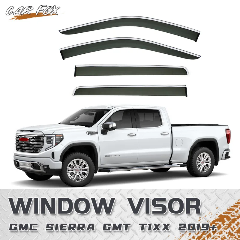 

FOR GMC Sierra GMT T1XX 2019+ Plastic Window Visor Vent Shades Sun Rain Deflector Guard 4PCS/SE FOR GMC Sierra GMT T1XX 2019+