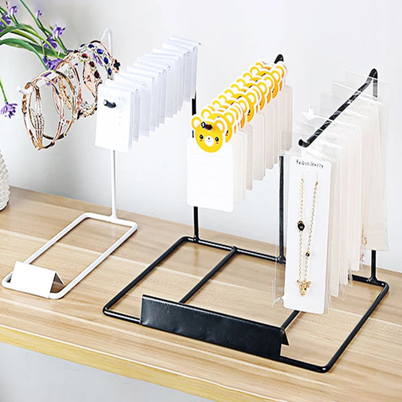 Iron Bracket Jewelry Display Rack Household Desktop Decoration Earrings Necklace Storage Headrope String Organizing Rack