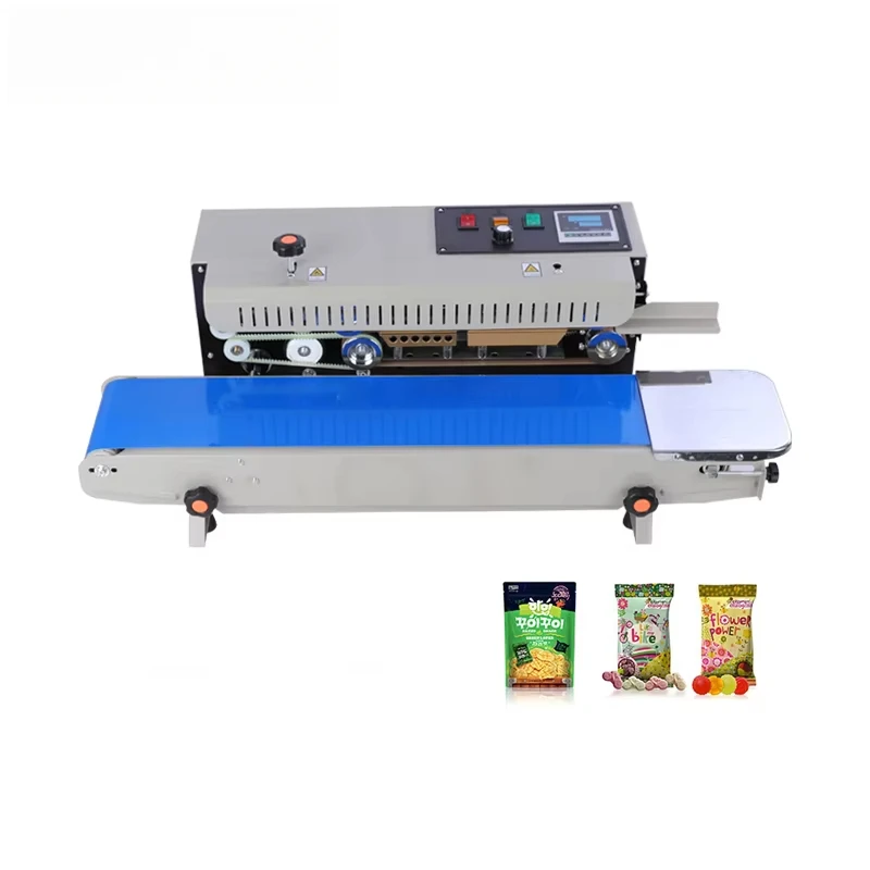 

FR-900 Basic Continuous Pouch Band Sealer Machine Heat Sealing Horizontal Digital Temperature Control For Film Packaging