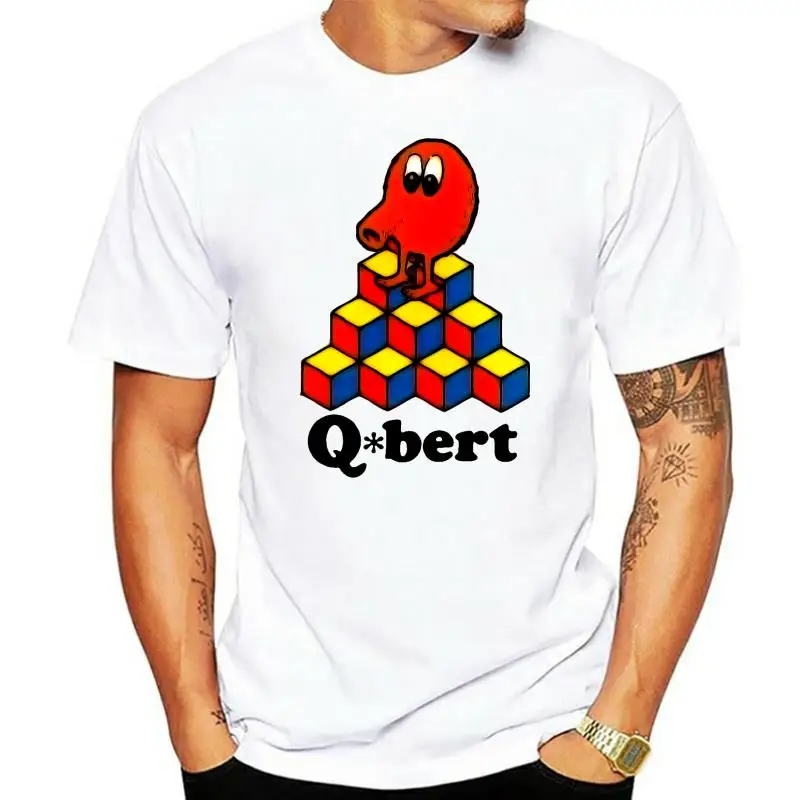 T-SHIRT Q*BERT QBERT VIDEOGAME ARCADE ANNI 80 COMMODORE - 1 - S-M-L-XL-2XL-3XL