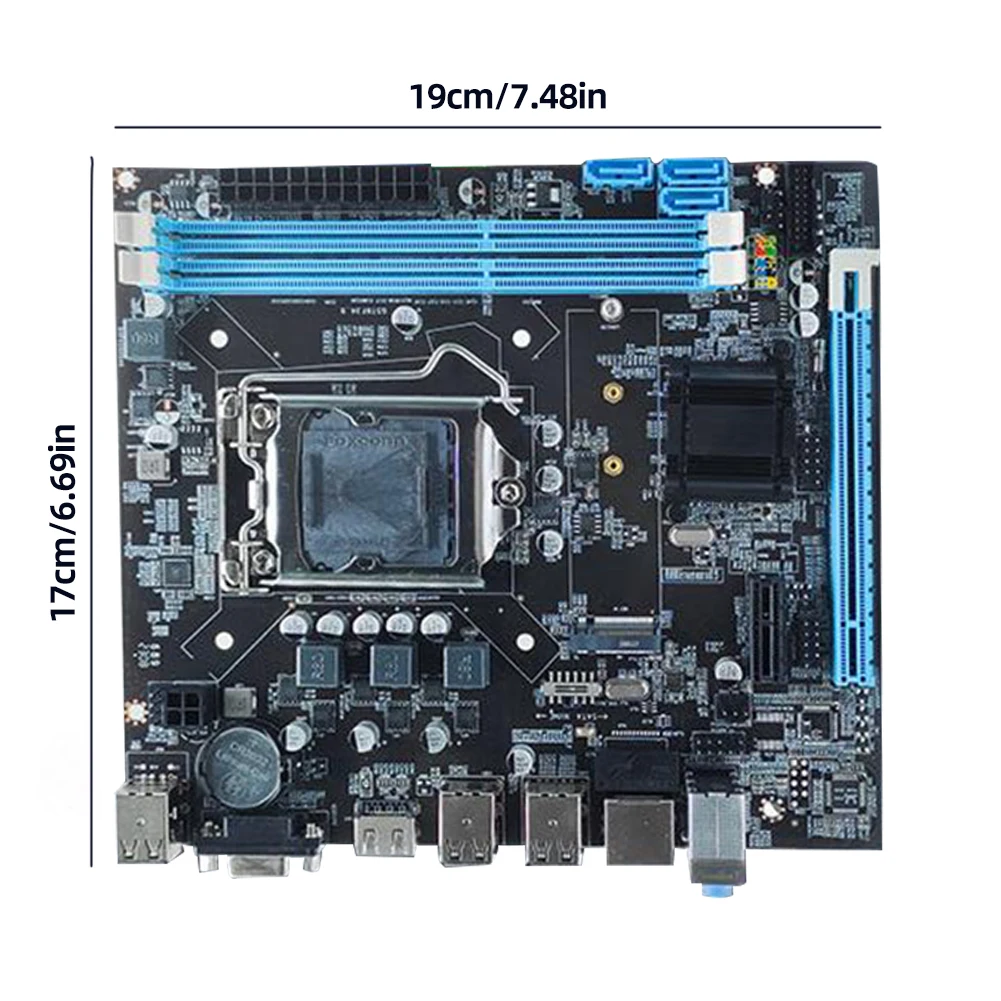 เมนบอร์ด H61 รองรับซีพียู LGA1155 I3/I5/I7 แรม 16GB Micro-ATX แบบ Dual Channel DDR3 1066/1333/1600 MHz สำหรับคอมพิวเตอร์ตั้งโต๊ะ