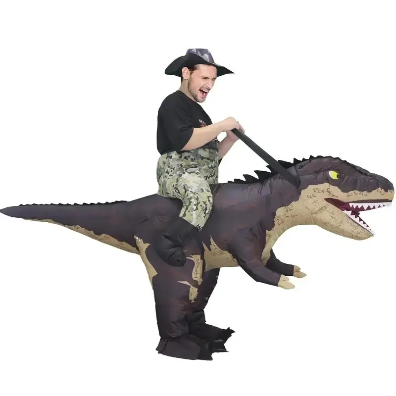 zz04zz12Ride Tyrannosaurus ديناصور زي T-rex للكبار نفخ الخيال لعب الأدوار يتوهم هالوين التميمة الطرف App