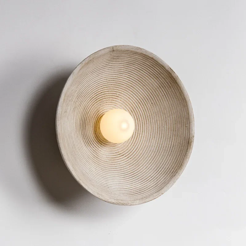 

Creative Round Wall Lamp Retro Vintage Indoor Decoration Lighting Fixture Living Room Art Wabi Sabi Background Decor Sconces