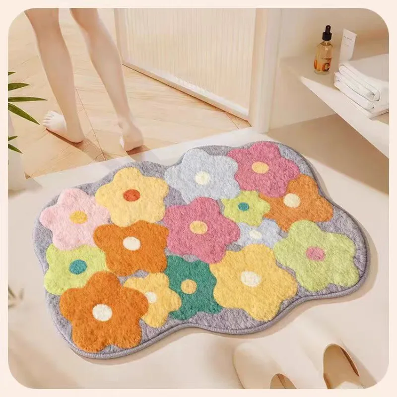 Imitation cashmere cartoon absorbent foot pad