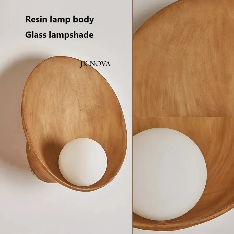 Lámpara de noche para dormitorio, minimalista, nórdico, Internet, famosa, luz nocturna para casa de familia, nueva arte chino, lámpara de pared Circular de estilo crema