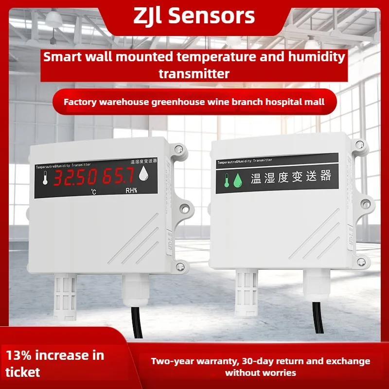 

MIK-TH800 Temperature and Humidity Transmitter Sensor 485 High Precision Wall Mounted Air Greenhouse Warehouse Probe 4-20ma