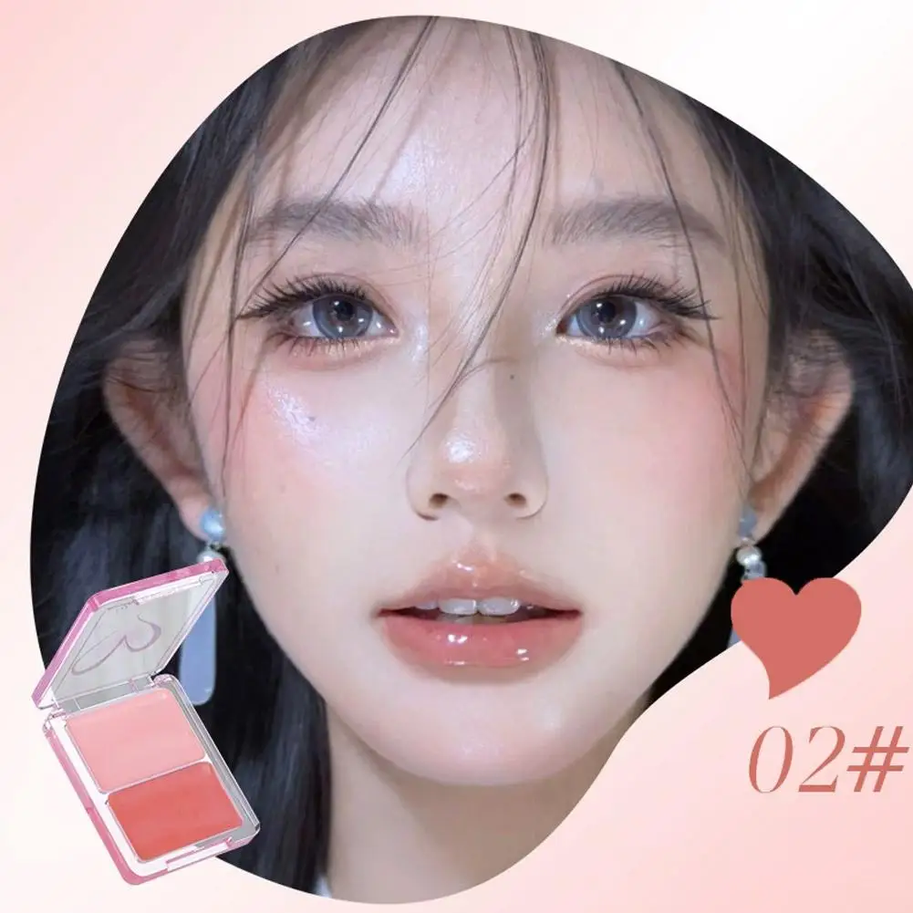 Water Gloss Blush Cream Peach Pink Blusher Plate Mirror Watery Moisturizing Lasting Natural Cheek Face Contouring Blush Makeup