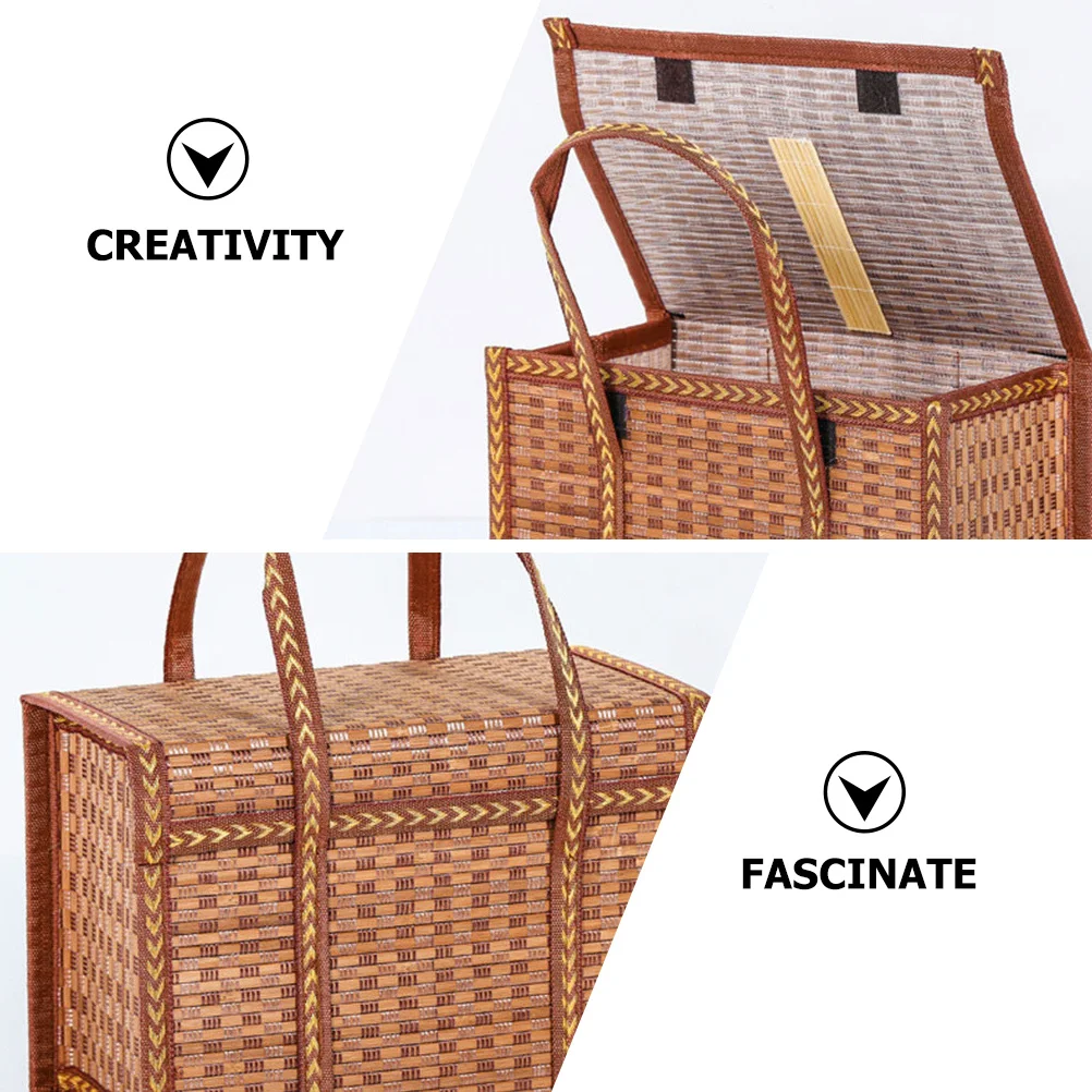 

Bamboo Egg Basket Multi-Function Storage Basket for Organizing Fruits Candies Moon Cakes Hairy Crabs Gift Packaging Household