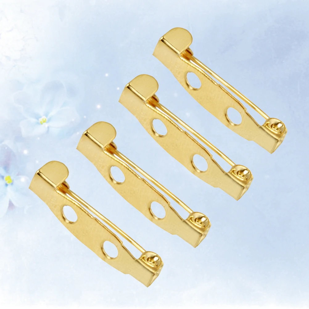 

200pcs 2Cm Golden Safety Brooch Pin Clasp For Diy Crafts Sewing Jewelry Making Durable Alloy Pins With Holes For Badges