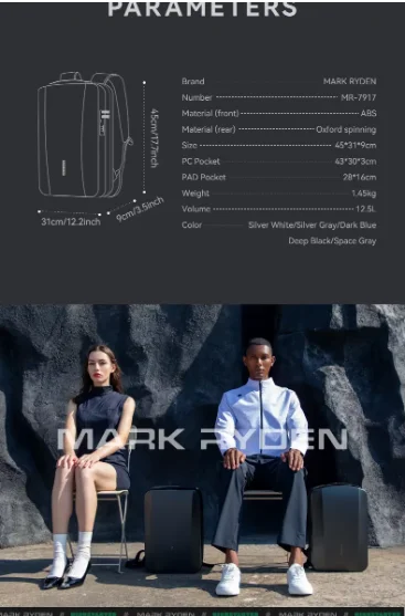 Mark Ryden Motorcycle bags ABS Customised Laptop Bags Password Lock Anti-theft Outdoor Travel Cycling